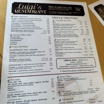 Luigi's Italian Restaurant - Menu - Italian Near Me - Culpeper, Virginia