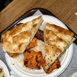 Konak - Kofte Kebab Chicken Shish Kebab rice and bread