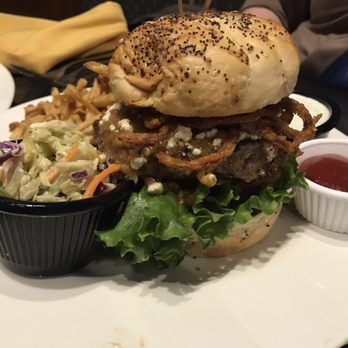 Local Goat - BGT Burger and fries with Blue Cheese Slaw - $11.50 - New American Near Me - Pigeon Forge, Tennessee