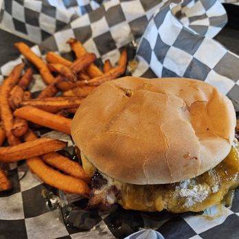 Louie's Grill and Bar - a cheeseburger and fries - Sports Bars Near Me - Yukon, Oklahoma