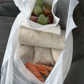 San Luis Mexican Food - Four massive burritos, carrots, salsas. - Mexican Near Me - Oceanside, California