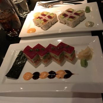 Woodmont Grill - Thai tuna roll and Pressed sushi roll - New American Near Me - Bethesda, Maryland Woodmont Grill - Thai tuna roll and Pressed sushi roll - New American Near Me - Bethesda, Maryland