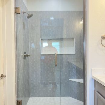 AZ Express Glass and Mirror - Frameless door with fix panel with u channel - Glass & Mirrors Near Me - Phoenix, Arizona AZ Express Glass and Mirror - Frameless door with fix panel with u channel - Glass & Mirrors Near Me - Phoenix, Arizona