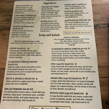 Flanagan's on Main - The menu front. - Irish Near Me - Park City, Utah Flanagan's on Main - The menu front. - Irish Near Me - Park City, Utah