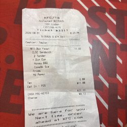 KFC - It took them An hour almost tell me I have four minute wait for my food