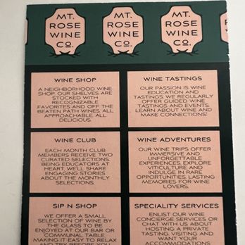 Mt Rose Wine - 2/16/24 FYI. - Wine Bars Near Me - Reno, Nevada