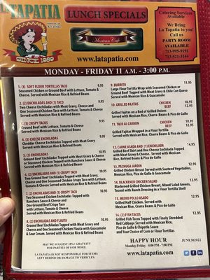 Menu photo 1 La Tapatia Gessner Houston, TX Menu photo 1 La Tapatia Gessner Houston, TX