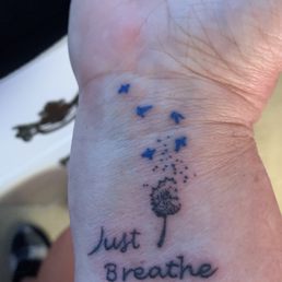 Tattoo, just breathe, dandelion, birds Tattoo, just breathe, dandelion, birds