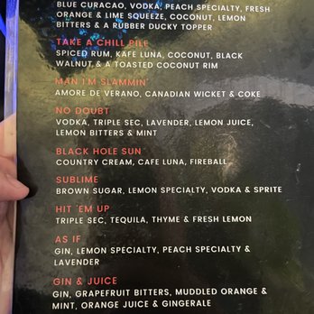 The First Amendment a Pizza Joint - Cocktail menu - Pizza Near Me - Claremont, California