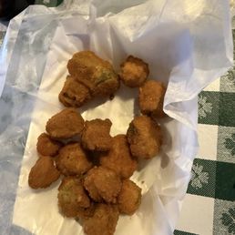 Fried okra half eaten Fried okra half eaten