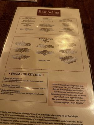 Menu photo 5 Bambolina Restaurant Salem, MA