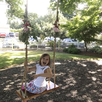 Bell Tower Chapel - Fun time on the swing hanging from the big tree! - Venues & Event Spaces Near Me - Boring, Oregon