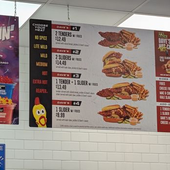 Dave's Hot Chicken - Menu 1, Aug 2025 - Chicken Shop Near Me - Greensboro, North Carolina