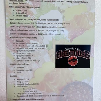 Souza's Fish House - Menu for specialty fish cakes for special events - Poke Near Me - Honolulu, Hawaii Souza's Fish House - Menu for specialty fish cakes for special events - Poke Near Me - Honolulu, Hawaii