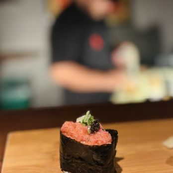 Santō - Vegan Fysh Spicy Tuna roll - hard to believe this was not real fish! - Japanese Near Me - Los Angeles, California Santō - Vegan Fysh Spicy Tuna roll - hard to believe this was not real fish! - Japanese Near Me - Los Angeles, California