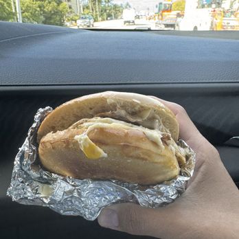 F-ing Bagels - Sausage egg & cheese on plain bagel - Coffee & Tea Near Me - Islamorada, Florida