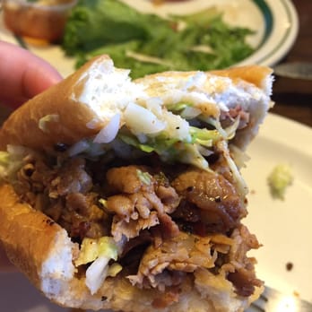 Willow Ranch - Tri-tip sandwich with spicy bbq sauce and I threw my side of coleslaw in there. - Barbeque Near Me - Buttonwillow, California Willow Ranch - Tri-tip sandwich with spicy bbq sauce and I threw my side of coleslaw in there. - Barbeque Near Me - Buttonwillow, California