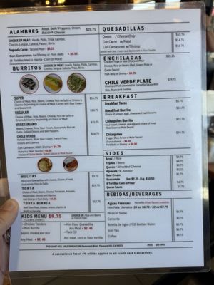 Menu photo 3 Tacos El Patron Pleasant Hill, CA