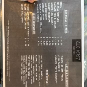 Alchemy Coffee - Food menu - Coffee & Tea Near Me - Las Vegas, Nevada