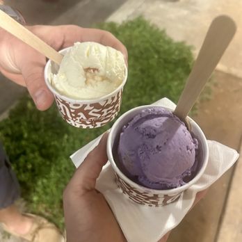Please Come Again - Guava lava and ube single scoops - Ice Cream & Frozen Yogurt Near Me - Kailua, Hawaii