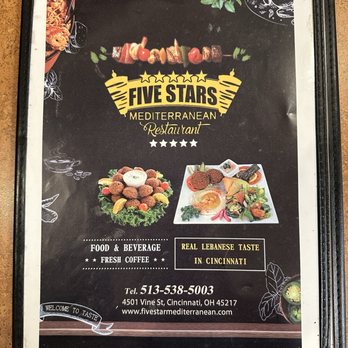 Five Stars Mediterranean Restaurant - Menu - Mediterranean Near Me - Saint Bernard, Ohio Five Stars Mediterranean Restaurant - Menu - Mediterranean Near Me - Saint Bernard, Ohio