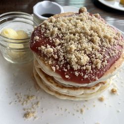 River Rock - Strawberry rhubarb pancakes