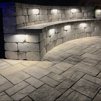 Coastal Paverscapes - Half moon bench - Patio Coverings Near Me - St. Augustine, Florida