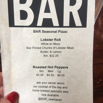 BAR - Summer special menu... - Pizza Near Me - New Haven, Connecticut BAR - Summer special menu... - Pizza Near Me - New Haven, Connecticut
