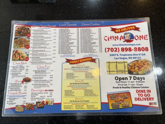 Menu photo 2 China One Las Vegas, NV Menu photo 2 China One Las Vegas, NV