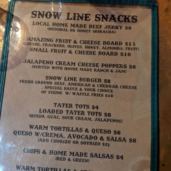 The Snow Line Saloon - Front of menu - Bars Near Me - Oakhurst, California The Snow Line Saloon - Front of menu - Bars Near Me - Oakhurst, California