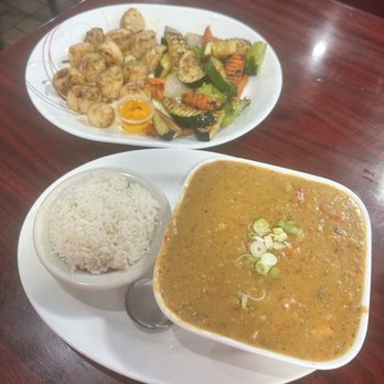 Taylor Seafood and Steaks - This is an order of Crawfish Etouffee(OVERFILLING!) and Grilled Scallops. Freaking awesome. - Seafood Near Me - Taylor, Texas Taylor Seafood and Steaks - This is an order of Crawfish Etouffee(OVERFILLING!) and Grilled Scallops. Freaking awesome. - Seafood Near Me - Taylor, Texas
