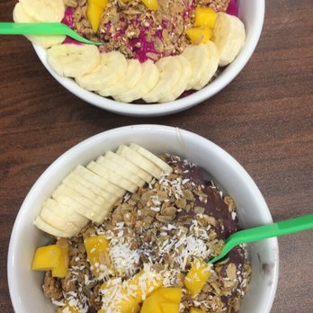 Superfruit Republic - Broadway - Top: Tropical pitaya bowl with blueberries Bottom: Tropical acai bowl with coconut flakes - Juice Bars & Smoothies Near Me - Denver, Colorado Superfruit Republic - Broadway - Top: Tropical pitaya bowl with blueberries Bottom: Tropical acai bowl with coconut flakes - Juice Bars & Smoothies Near Me - Denver, Colorado