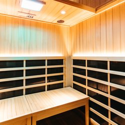 Obx Hot Yoga - INFRARED SAUNAS feature all cedar wood for lovely scent & antimicrobial properties!