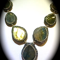 Labradorite necklace with Marcasite