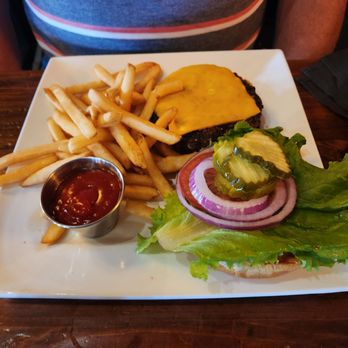 Thunder Bay Grille - Angus burger with fries - American Near Me - Rockford, Illinois