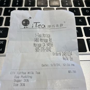 i-Tea - Order it with 30-30-no boba but add Egg pudding ! - Bubble Tea Near Me - Moraga, California i-Tea - Order it with 30-30-no boba but add Egg pudding ! - Bubble Tea Near Me - Moraga, California