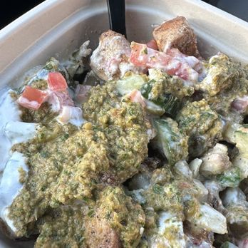 Zane's Lebanese Grill - The combination of tzatziki and "Lebanese salsa" may not look that appetizing, but believe me, it tastes absolutely fantastic! - Lebanese Near Me - Toledo, Ohio