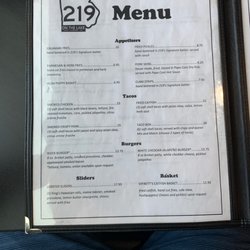 219 On The Lake - Menu #1