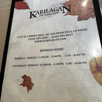 Karilagan - Karilagan Menu 4/2026 - Filipino Near Me - South San Francisco, California Karilagan - Karilagan Menu 4/2026 - Filipino Near Me - South San Francisco, California