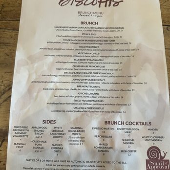 Biscottis - Menu - American Near Me - Jacksonville, Florida