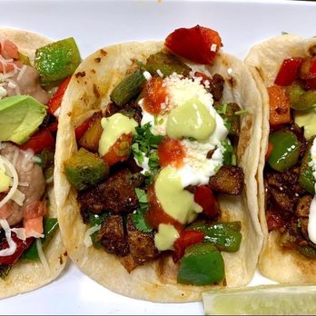 Taco Maya - Chili Potato Taco and Veggie Fajita Taco - New Mexican Cuisine Near Me - Schaumburg, Illinois