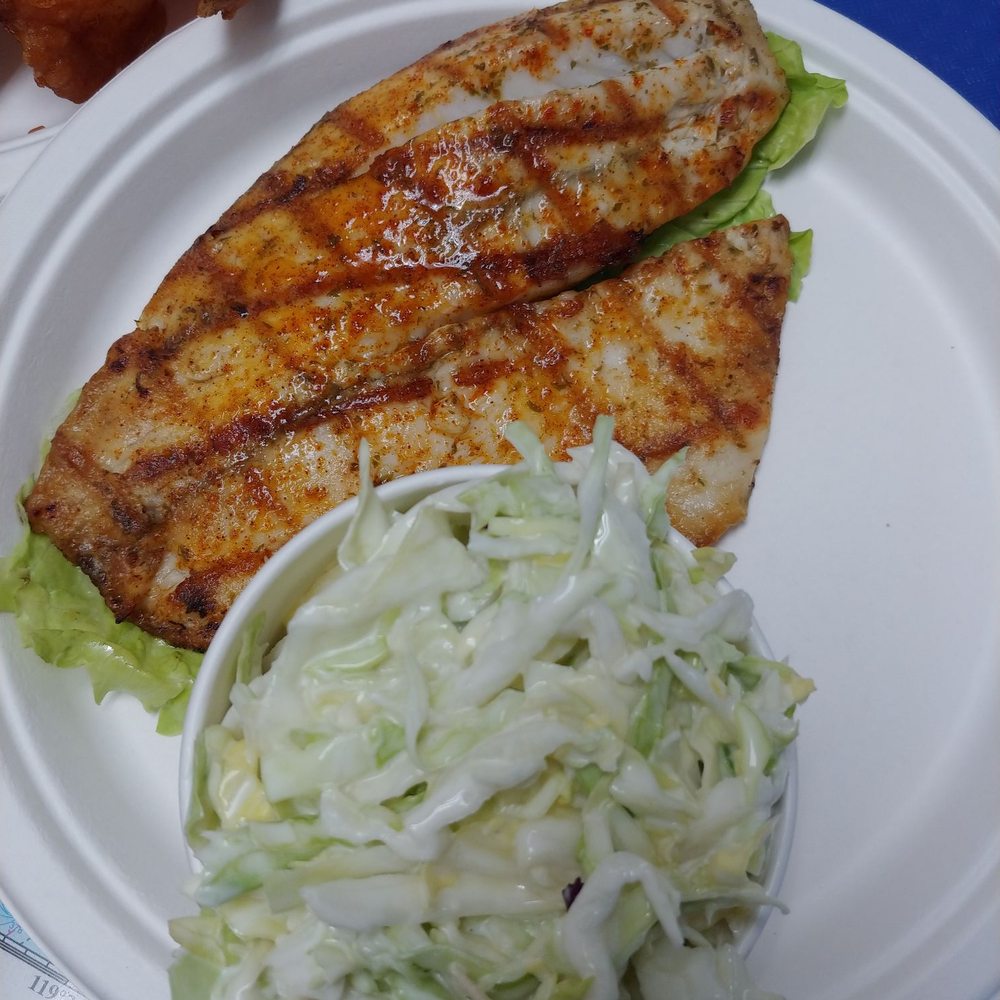 Harbor Fish & Chips - Grilled sea bass and clod slaw - Fish & Chips Near Me - Oceanside, California