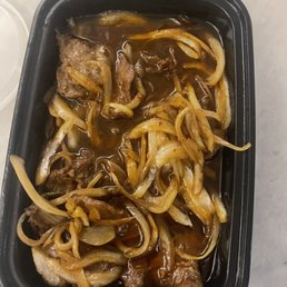 Big pile of onions, tough meat and no flavor at all Big pile of onions, tough meat and no flavor at all
