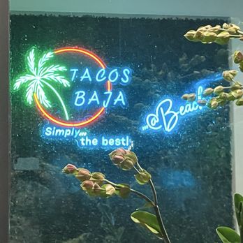 Tacos Baja - A great neon sign . - Seafood Near Me - Whittier, California