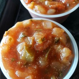 Chunky medium salsa. Nice and cold. Loved it. Chunky medium salsa. Nice and cold. Loved it.