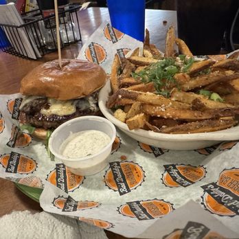 Bad Daddy's Burger Bar - Magic Mushroom Burger with Truffle Parmesan Fries. Absolutely amazing!! I haven't had a burger cooked to my perfection! - Burgers Near Me - Raleigh, North Carolina Bad Daddy's Burger Bar - Magic Mushroom Burger with Truffle Parmesan Fries. Absolutely amazing!! I haven't had a burger cooked to my perfection! - Burgers Near Me - Raleigh, North Carolina