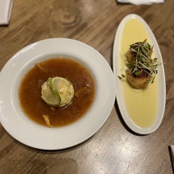 La Plazuela - tortilla soup and crab cake - New American Near Me - Santa Fe, New Mexico