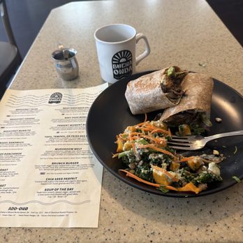 Buena Onda Cafe - Mushroom burger in a wrap! Yumm the best. - Vegetarian Near Me - St. Augustine, Florida