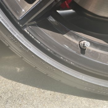 Chicago Wheel Express - Here was the damage, small amount of scuffing from brushing a curb. - Wheel & Rim Repair Near Me - Chicago, Illinois