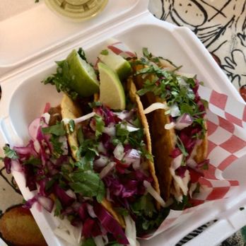 Tacos el Patron - Gringo tacos carnitas x 3 covered in cabbage pico, cilantro and onions. - Food Trucks Near Me - Beaverton, Oregon Tacos el Patron - Gringo tacos carnitas x 3 covered in cabbage pico, cilantro and onions. - Food Trucks Near Me - Beaverton, Oregon